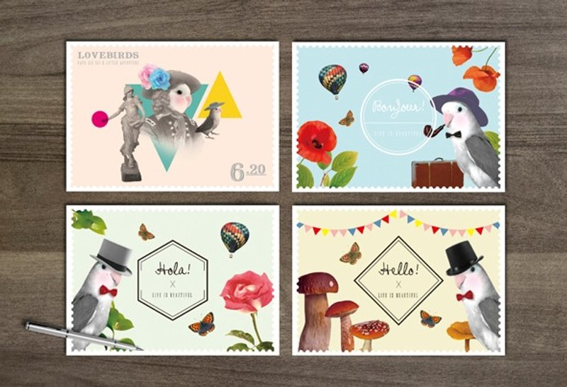 Bad Temper Parrot Series - Better Life Yang Guigui Postcard Set (four in)