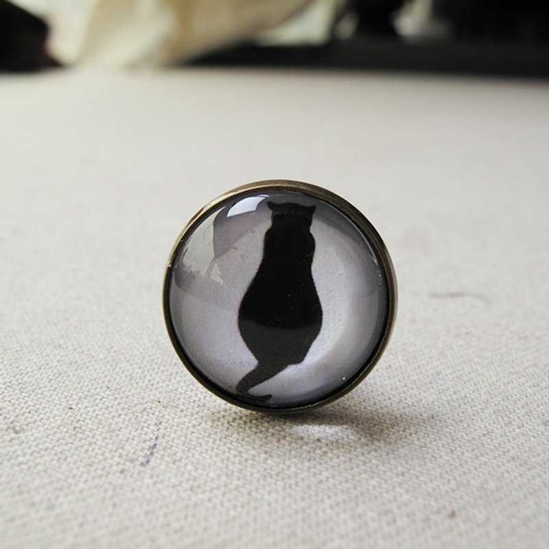 Round ear clip ear acupuncture - cat back - meow