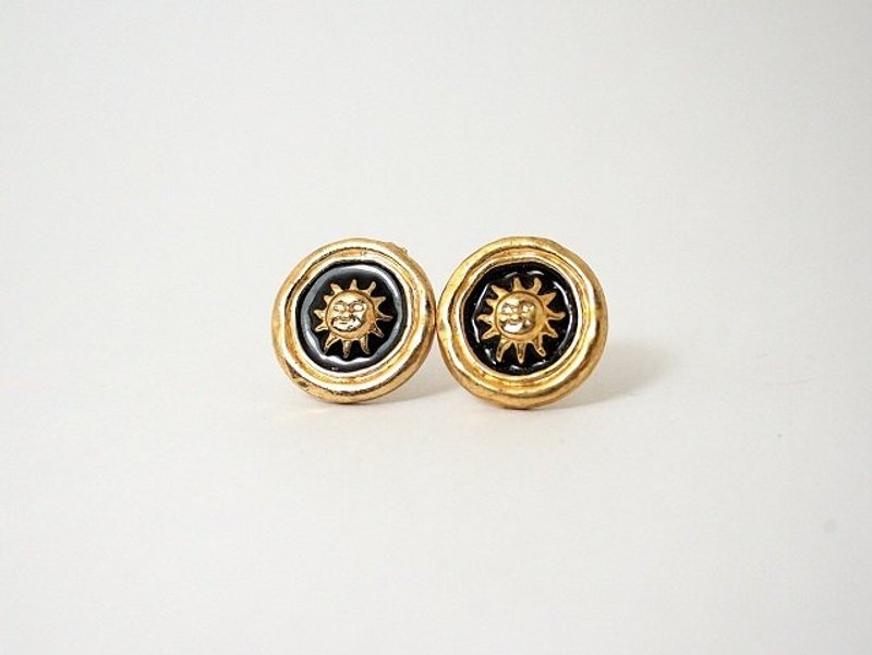 Circle dot Gold Sun Stainless Steel Earrings 0152