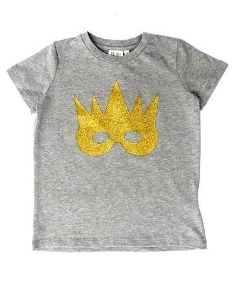 grey marl gold mask