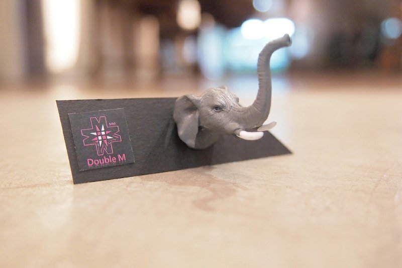 Taiwan's original Double M fantasy animal head earrings - elephant articles