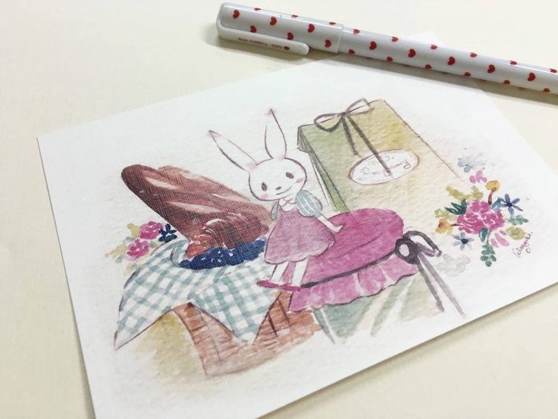 Bunny bakery postcard