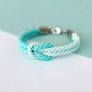 Matte mint / Light mint knot rope bracelet