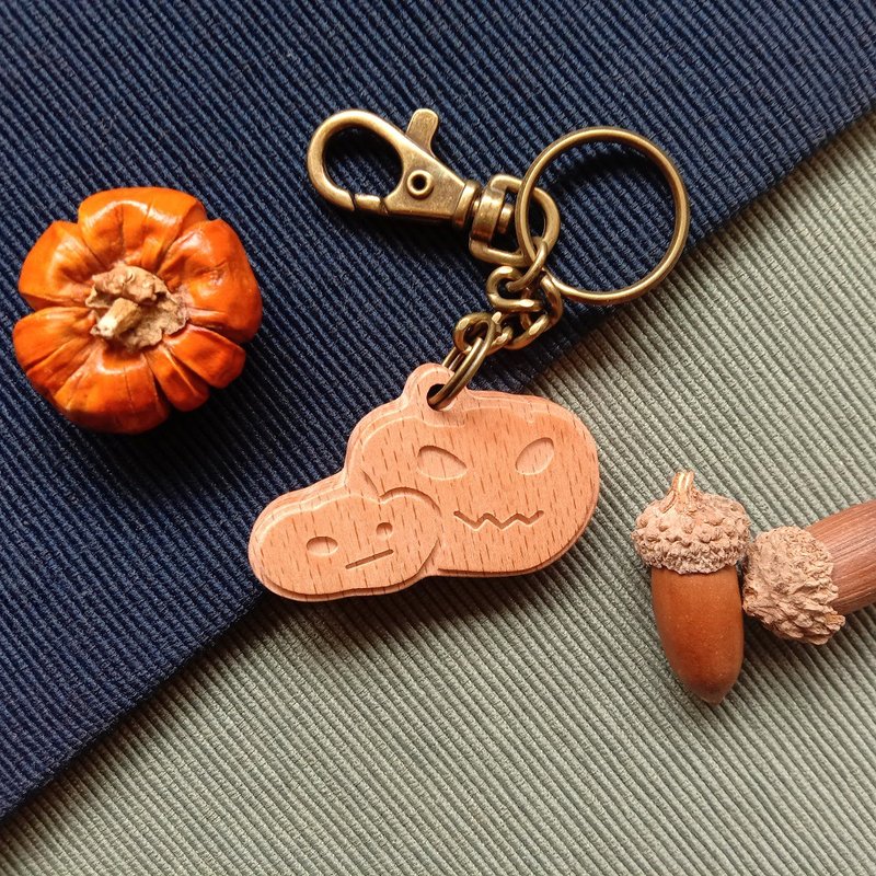 萬聖節鑰匙圈系列 / 客製化 手作Halloween - 鑰匙圈/鑰匙包 - 木頭 咖啡色