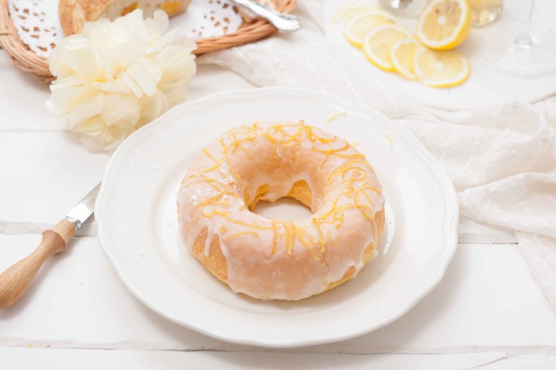 【天使的湯匙】檸檬糖霜天使圈 6吋 磅蛋糕 - 鹹派/甜派 - 新鮮食材 黃色