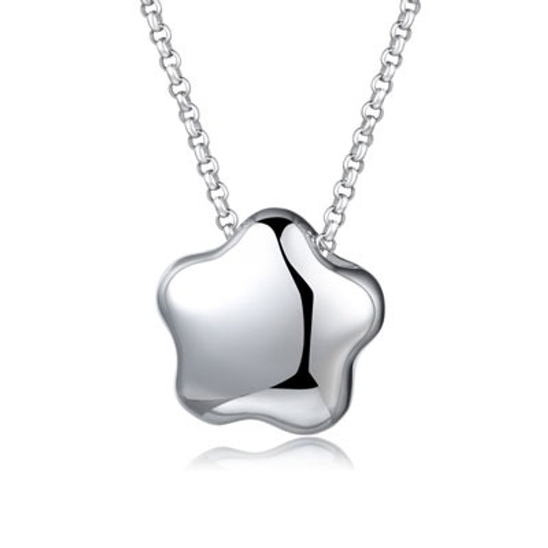 Hong Kong Design "Loving Star" Bling Bling 925 Silver Platinum Plated Necklace (meteor)