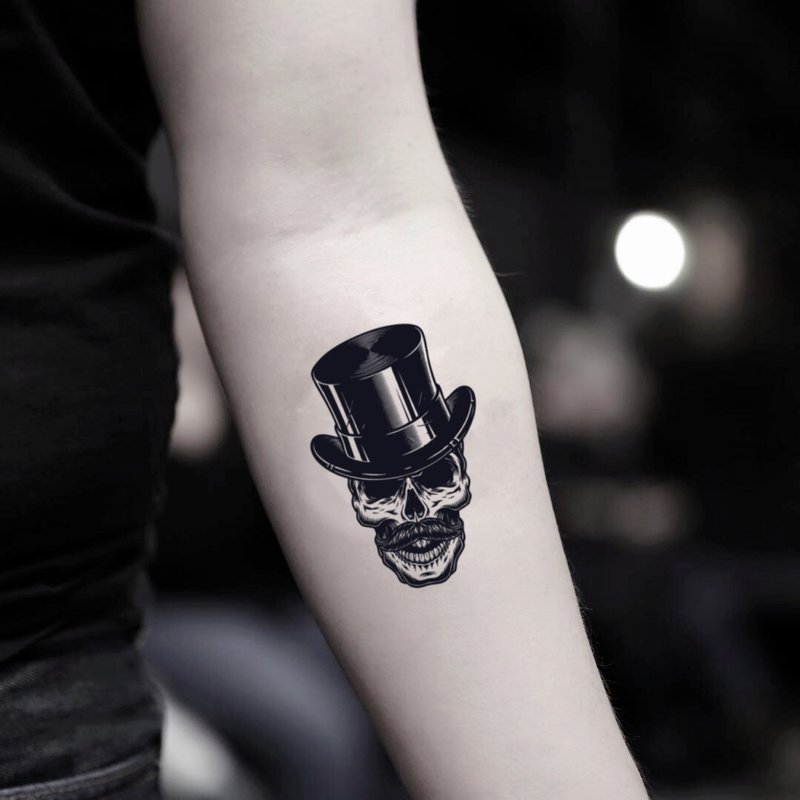 Top Hat Temporary Fake Tattoo Sticker (Set of 2) - OhMyTat