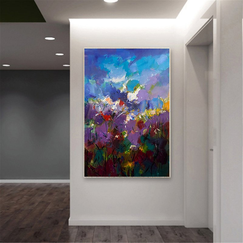 春韻 手繪油畫/抽象/原創商品/裝飾畫/掛畫/客廳/走廊/沙發背景畫 - 海報/掛畫/掛布 - 亞麻 多色