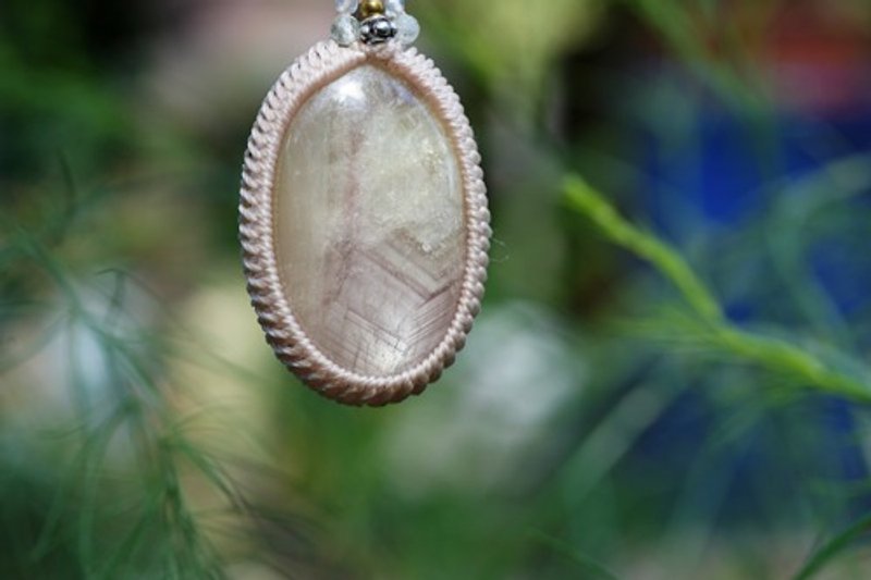 大粒★優しい色★イエローコランダム★サファイア★ マクラメネックレス1294 - 項鍊 - 寶石