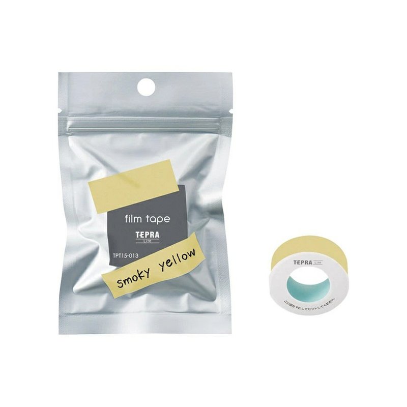 【KING JIM】TEPRA LITE 熱感式標籤薄膜自黏膠帶 15mm 煙燻黃 - 紙膠帶/和紙/PET - 其他材質 黃色