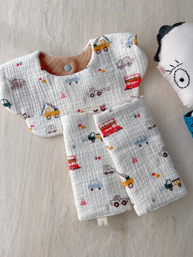 大車小車嘟嘟嘟彌月禮盒     手工製2件組 - 彌月禮盒 - 棉.麻 多色