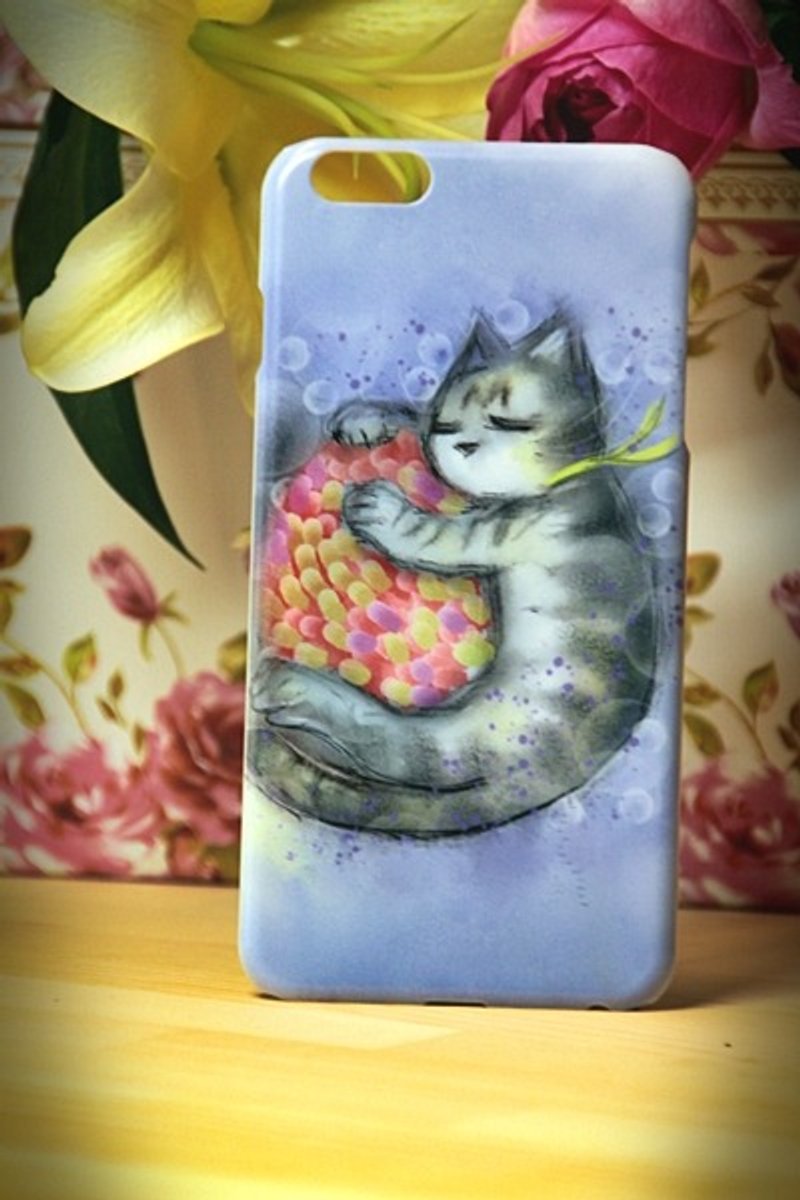 Watercolor cat phone case David draw cat