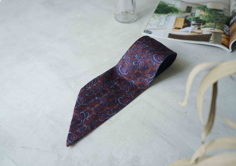 古董絲巾改製D環拼接絲巾帆布長腰帶-變形蟲-藍紫色 - 皮帶/腰帶 - 絲.絹 紫色