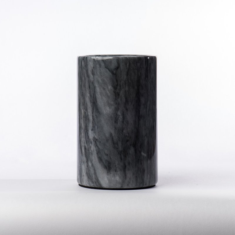 【奇鈺家居】大理石花瓶 / 置物桶 / 保冰桶 (灰) - 花瓶/花器 - 石頭 灰色