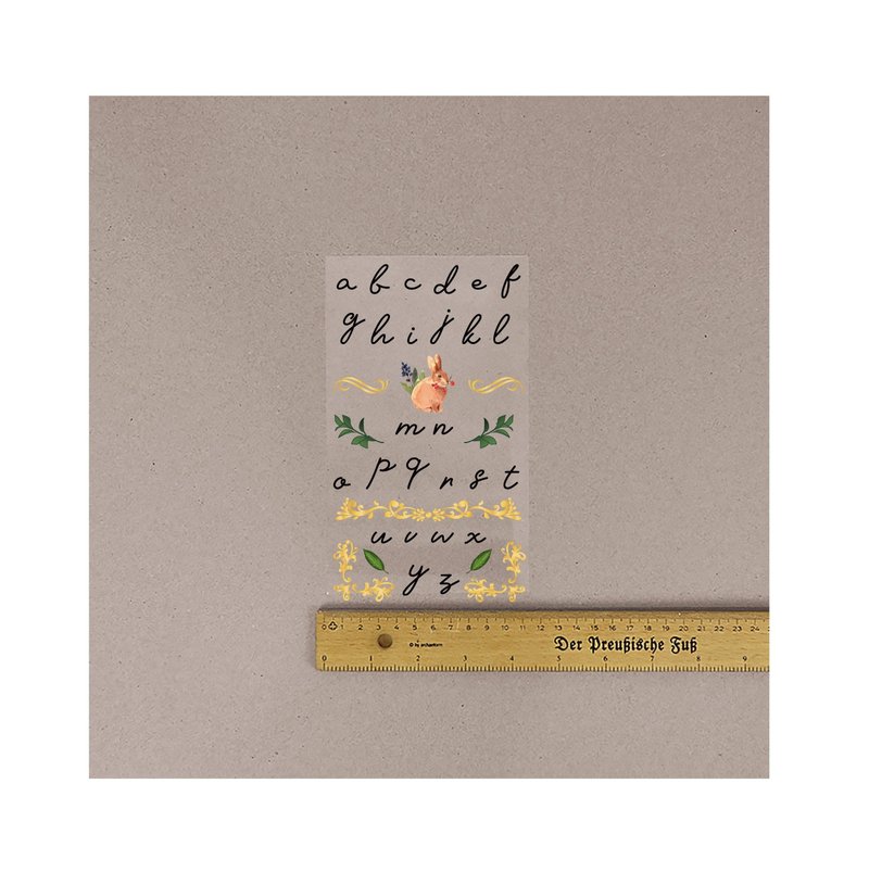 Cloth cursive green leaf lace letters hot stamping stickers