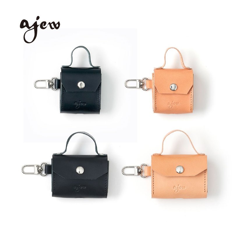 AirPods / AirPods Pro 真皮保護套 - 零錢包/小錢包 - 人造皮革 黑色