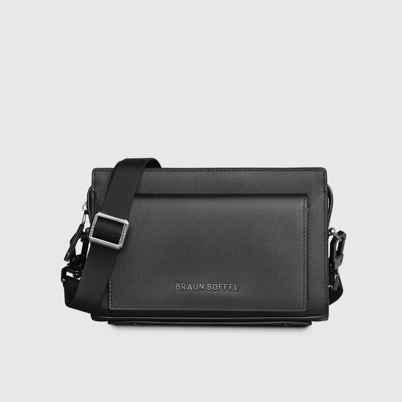 [Free Gift Bag] Newas Small Horizontal Crossbody Bag-Black/BF534-02-BK - Messenger Bags & Sling Bags - Genuine Leather Black