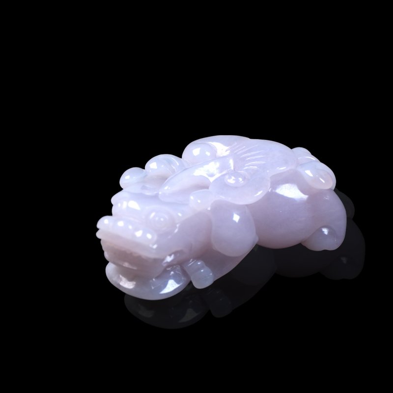 【招財神獸】冰種紫羅蘭翡翠貔貅 | 天然緬甸玉翡翠A貨 | 送禮 - 項鍊 - 玉石 紫色