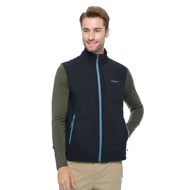 【Wildland 荒野】彈性超輕三層山旅機能背心 男 黑色 W2702-54 - 男背心 - 聚酯纖維 黑色