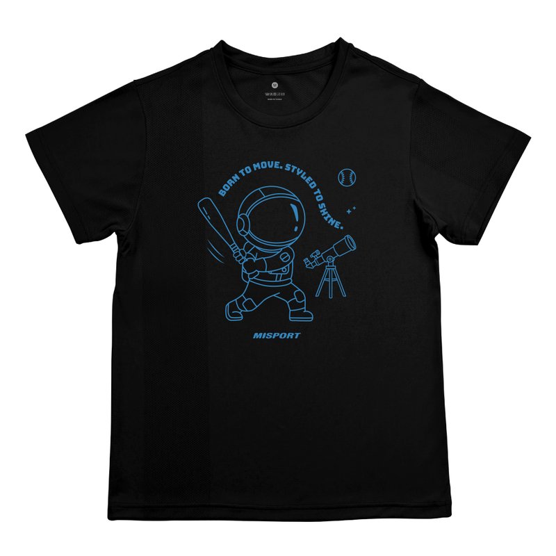 MIT專利呼吸衣-棒球太空人(線條款) - 運動上衣/排汗衫 - 聚酯纖維 黑色