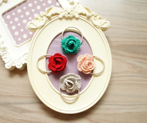 Hand-knitted flower series-dream lover three-dimensional rose hair tie/hair accessory/hair bundle (multi-color optional)~