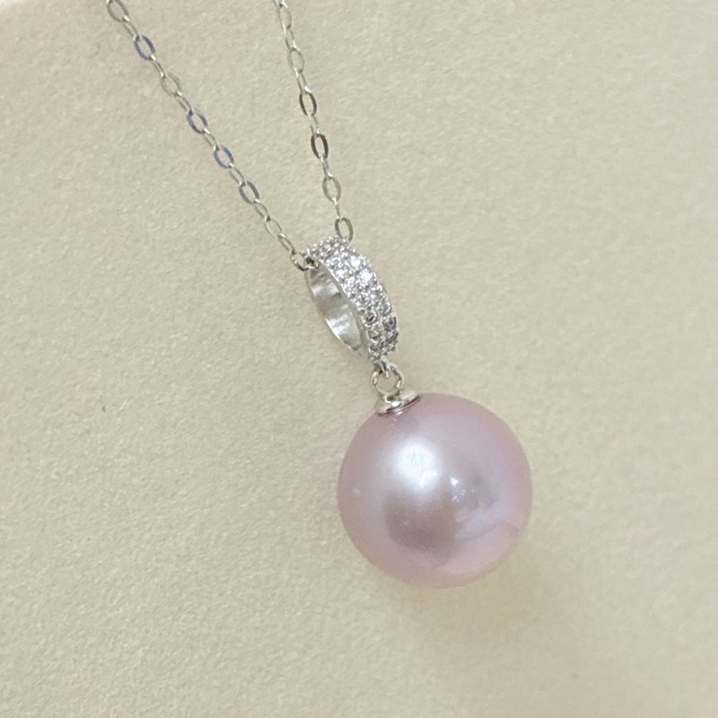 Edith & Jaz • 淡水珍珠純銀鋯石吊墜(C) - 吊飾/掛飾 - 珍珠 紫色