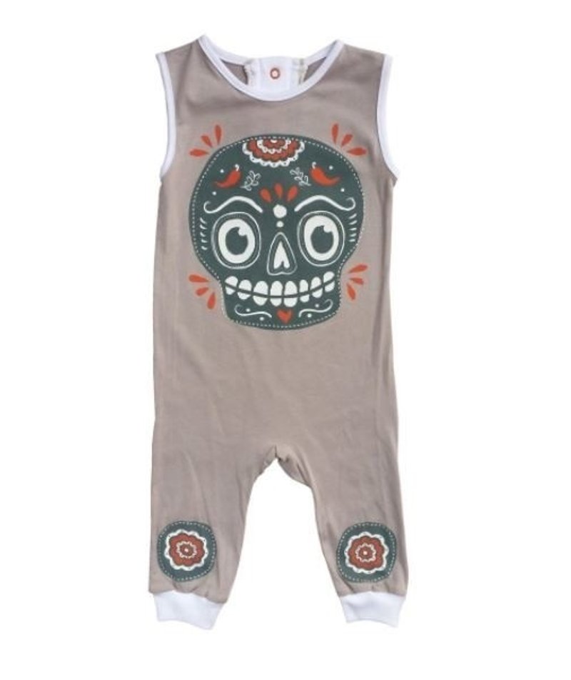 Mexican skull skull sleeveless jumpsuit