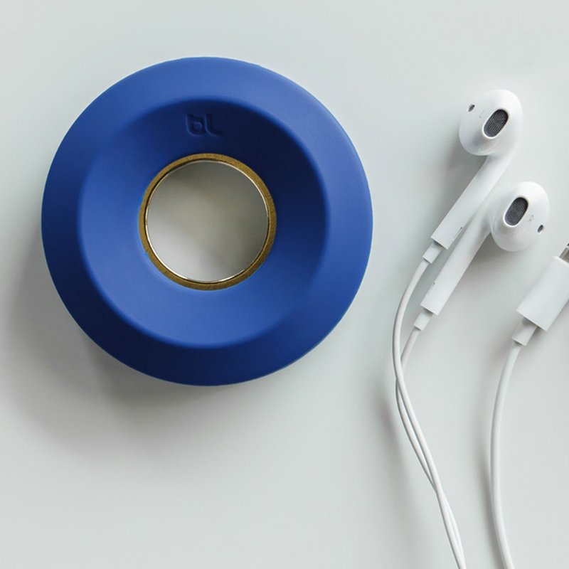 Cable YoYo 耳機收納 藍配金色 - 捲線器/電線收納 - 矽膠 藍色