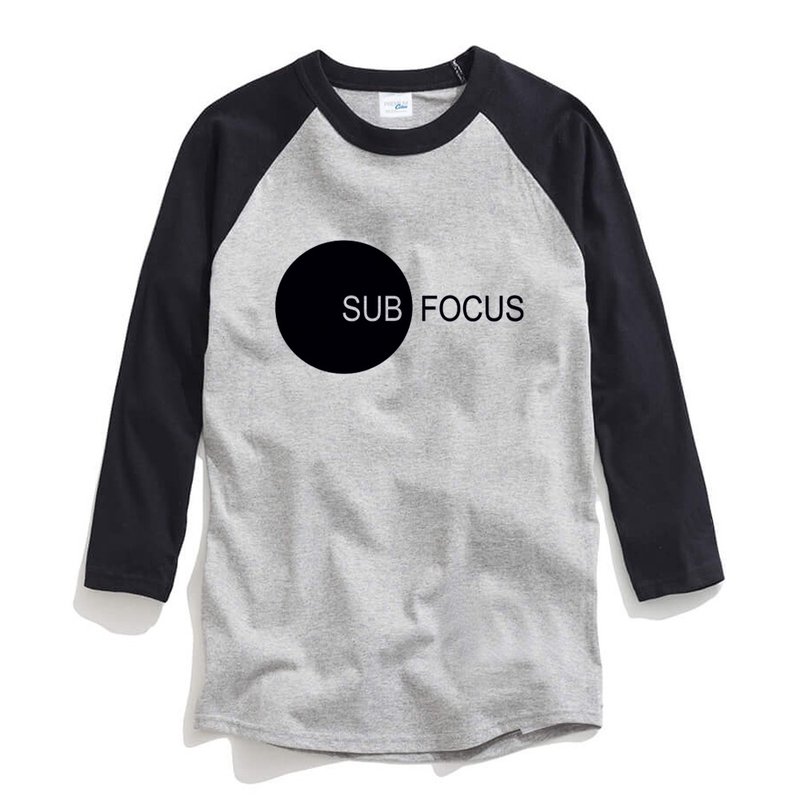 SUB FOCUS unisex 3/4 sleeve gray/black t shirt
