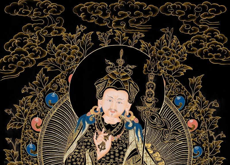 上師唐卡 | 手工繪製的西藏藝術品   適合冥想與神聖裝飾 - 壁貼/牆壁裝飾 - 其他材質 多色