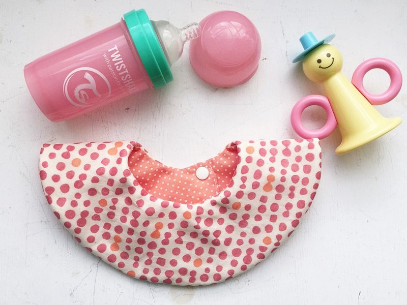 hairmo impression butterfly handmade bib / saliva towel-gray (flower shape)
