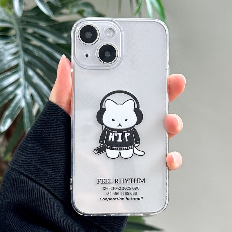 iPhone Galaxy Hip Cat anti-drop and scratch-resistant for Transparent Phone Case - 手機殼/手機套 - 塑膠 多色