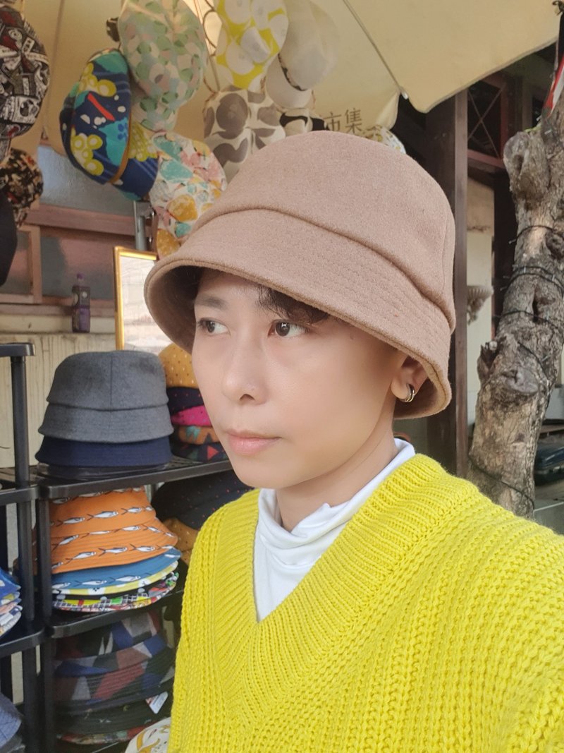 客訂【HiGh MaLi】窄短版漁夫帽/韓系ig款 #獨家設計版型 #韓妞 # - 帽子 - 棉.麻 卡其色