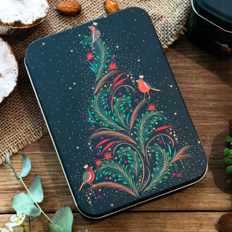 聖誕樹知更鳥長方糖果禮盒【英國糖迷你包4包入】 - 零食/點心 - 其他材質 綠色