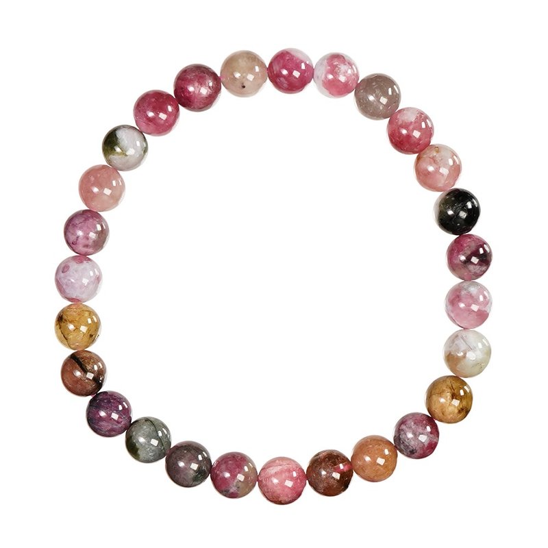 【正佳珠寶】彩碧璽 經典粉彩碧 6mm 彩碧璽手珠 - 手鍊/手環 - 半寶石 多色