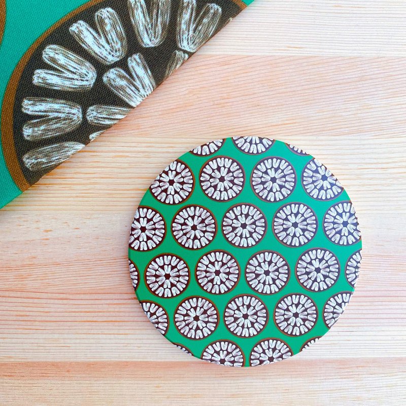 Upper thread ceramic coaster