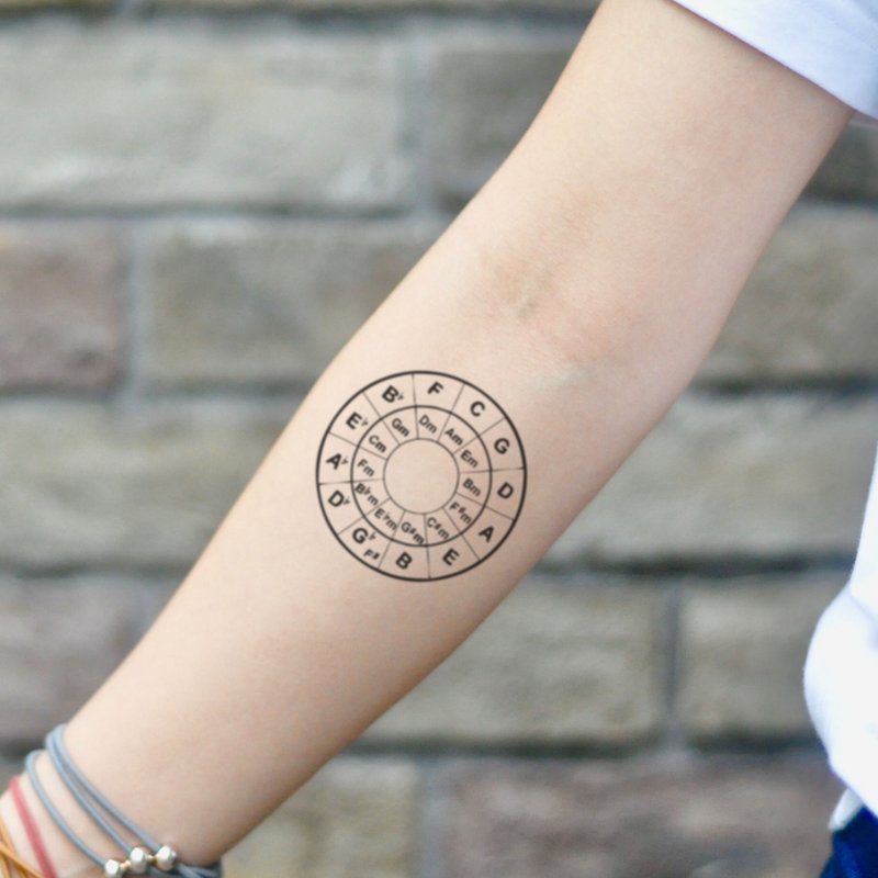 Circle of Fifths Temporary Tattoo Sticker (Set of 2) - OhMyTat