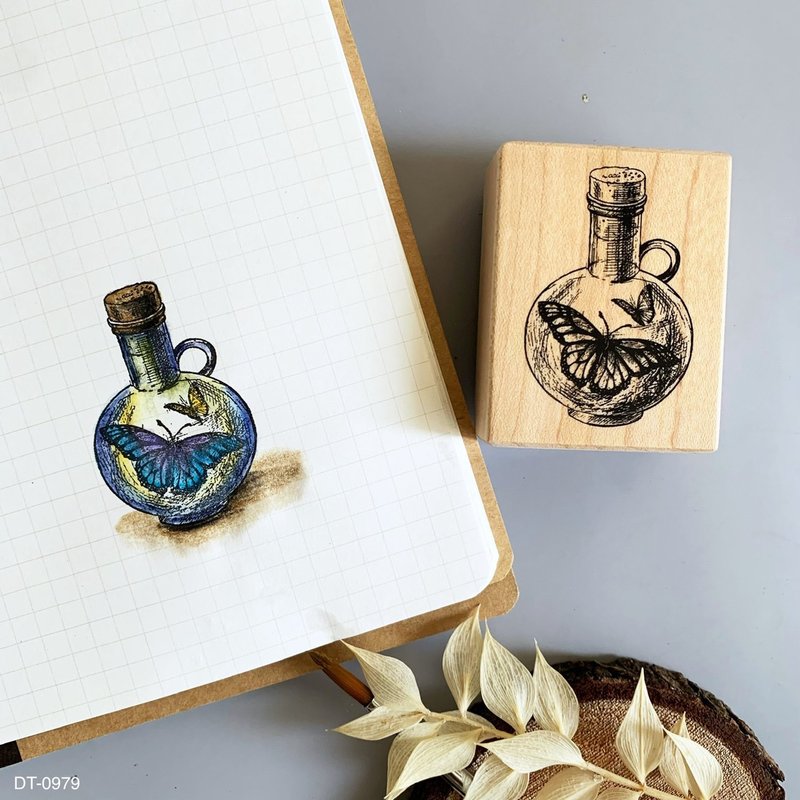 楓木印章-酒精燈裡的蝴蝶 DT-0979 - 印章/印台 - 木頭