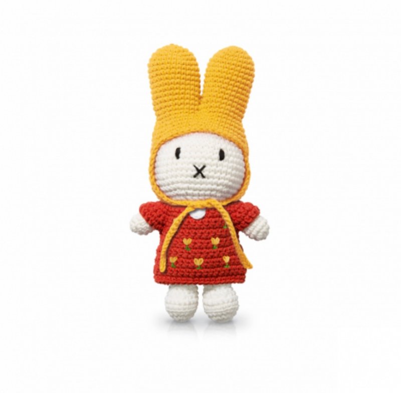 Miffy handmade and her red flower dress + yellow hat