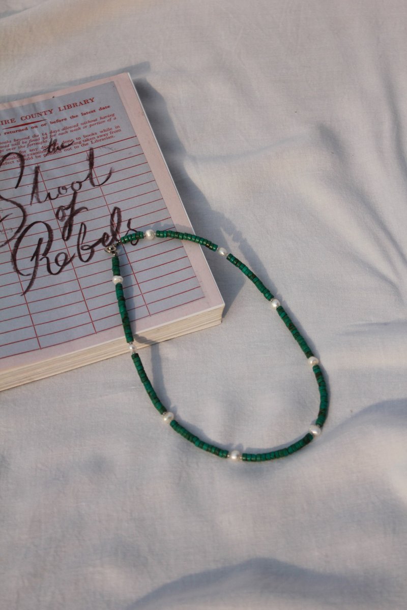 9/16 necklace ,freshwater pearl ,turquoise ,miyuki beads