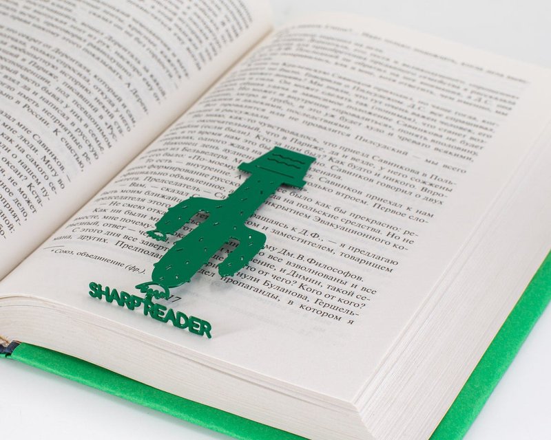 Green Metal bookmark Cactus // Sharp Reader // Free shipping worldwide - 書籤 - 其他金屬 綠色