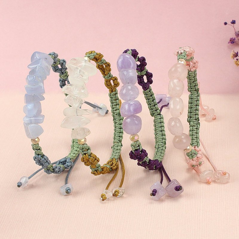 設計師經典手鍊 | 甜美佳人(多材質選) - 手鍊/手環 - 水晶 白色