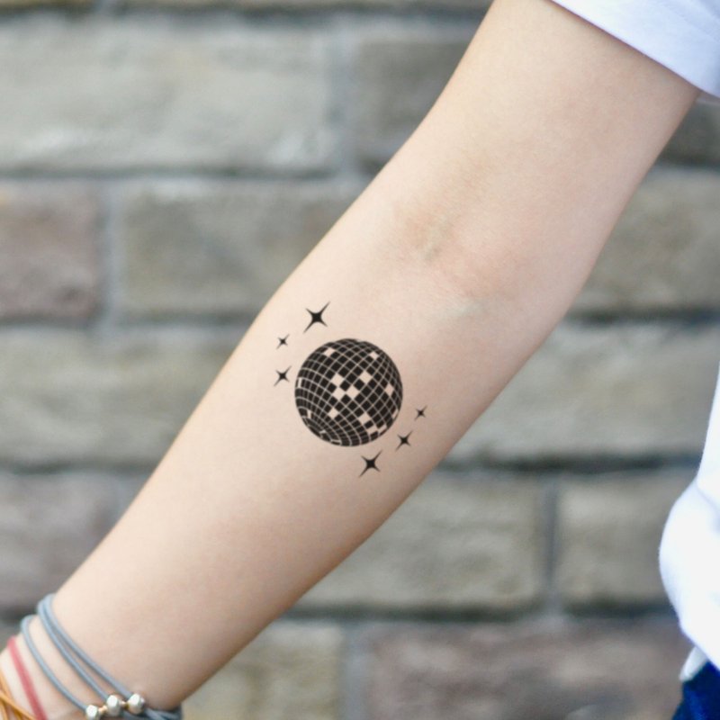 Disco Ball Temporary Tattoo Sticker (Set of 2) - OhMyTat