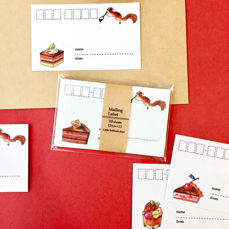 Mailing Label ChocolateCakes - 貼紙 - 紙 紅色