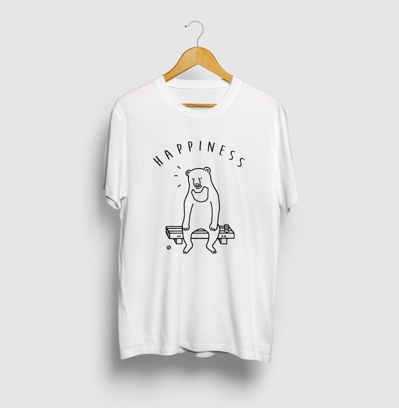 クマ スモールハピネス 小さな幸せ 熊 動物イラストアーチロゴTシャツ