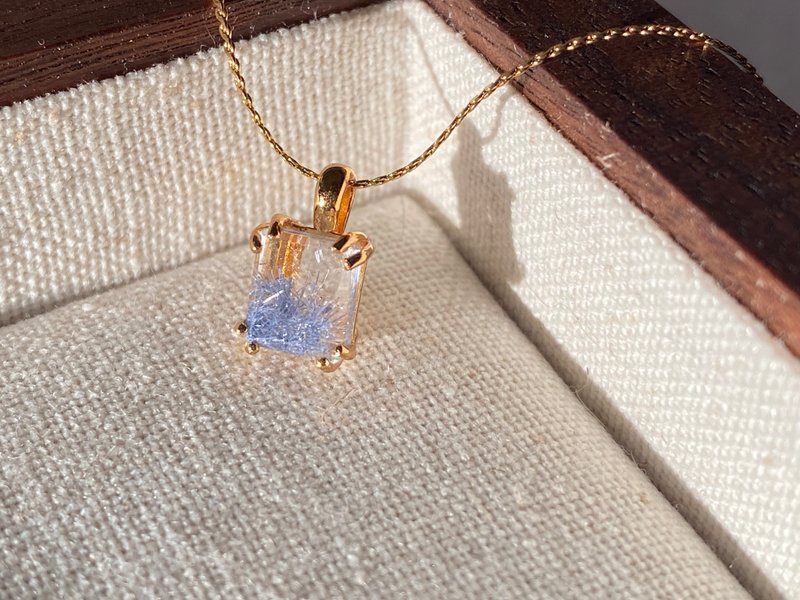 映空 || 高品質 藍絨晶 藍線石 留白 | 925純銀吊墜 設計款 - 項鍊 - 純銀 藍色