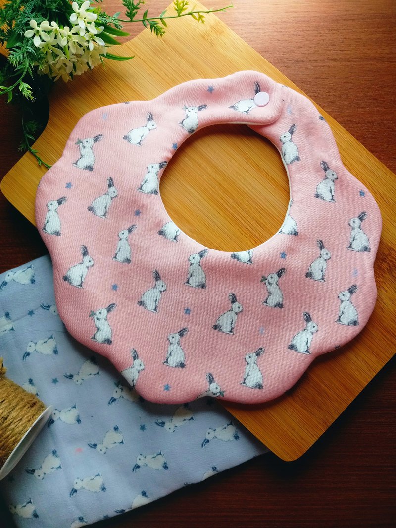 Four-layer yarn bib/saliva towel-cloud cotton rabbit (pink)