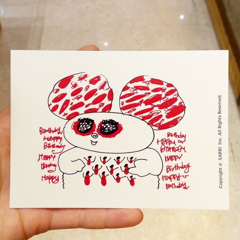 "SM happy birthday" (can make A3 size poster) birthday card design coloring illustration picture book card universal card art art modern lover love special interesting weird character weird cute taiwan yellow fun interesting eye-catching tide art