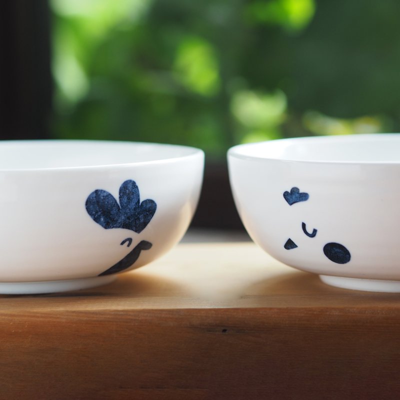 【團圓】中碗公  / 起家雞 / 入厝、新婚禮物 - 碗 - 瓷 白色