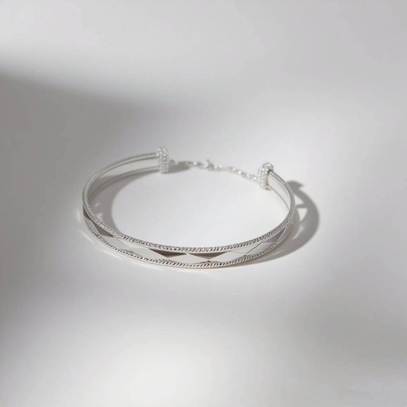 雙弦之間純銀手環 - 手鍊/手環 - 其他金屬